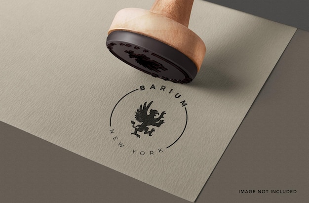 Rubber Stamp Logo Mockup