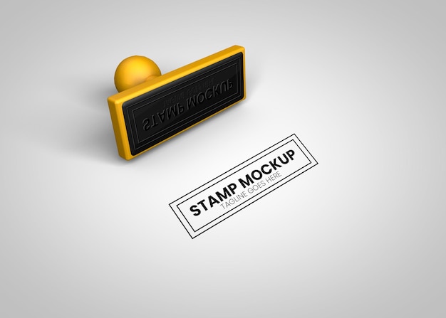 Rubber stamp logo psd mockup