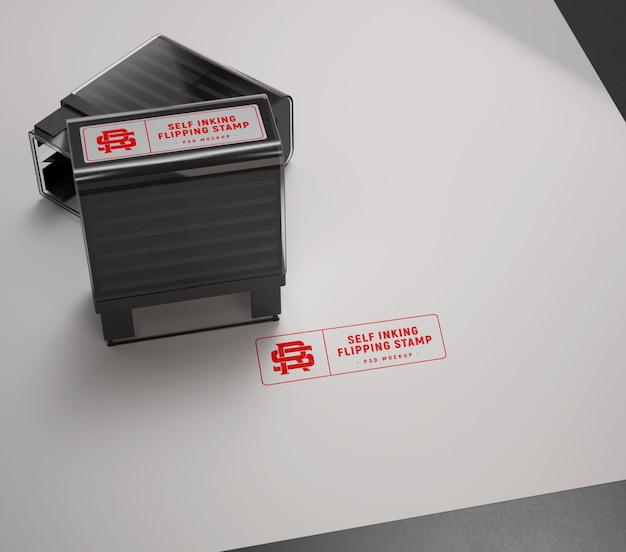 PSD rubber stamp mock-up on paper