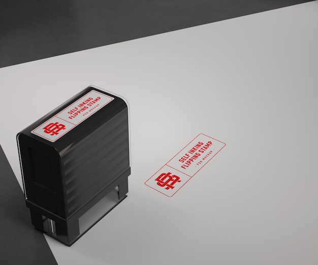 Rubber stamp mock-up on paper