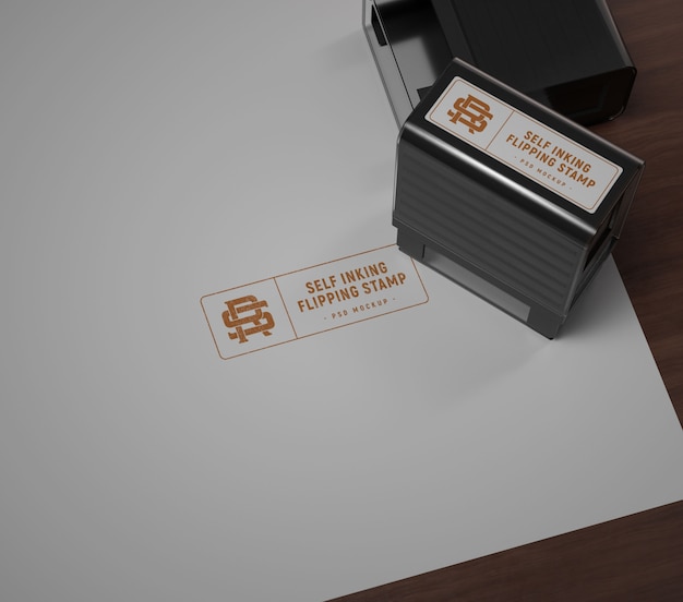 Rubber stamp mock-up on paper