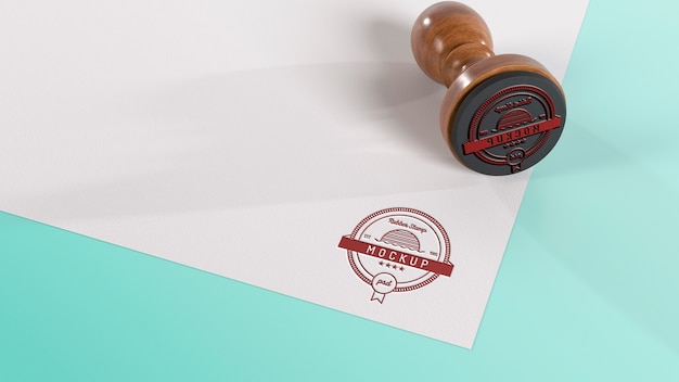 Rubber stamp mock-up with wood handle