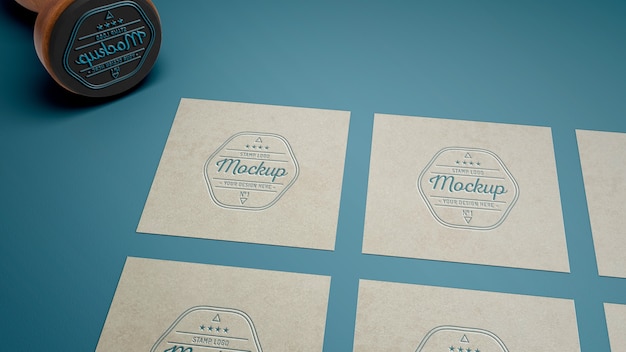 Rubber stamp mock-up with wood handle
