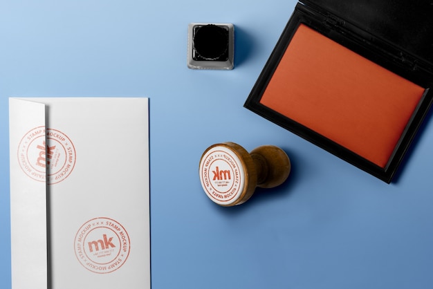 PSD rubber stamp mockup design