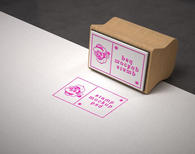 PSD rubber stamp mockup