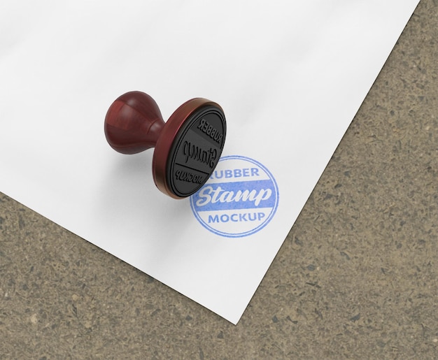 PSD rubber stamp or stamp pad logo mockup design