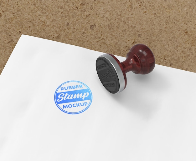 rubber stamp or stamp pad logo mockup design
