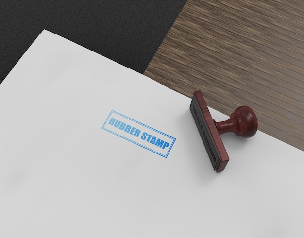 rubber stamp or stamp pad logo mockup design