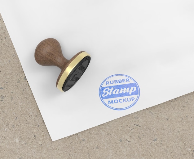 Rubber stamp or stamp pad logo mockup design