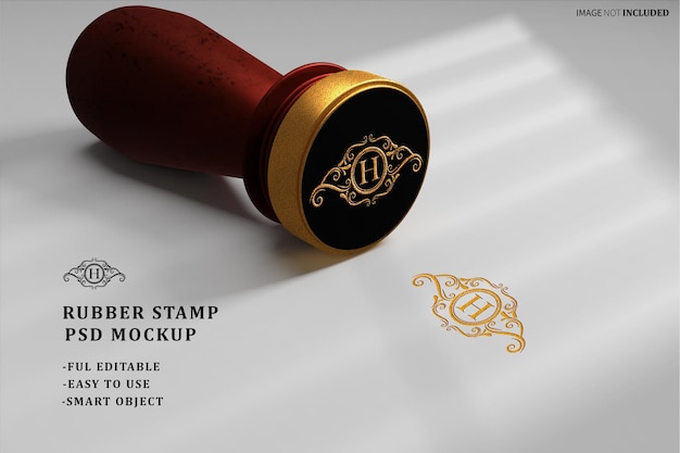 Rubberen stempel logo mockup psd