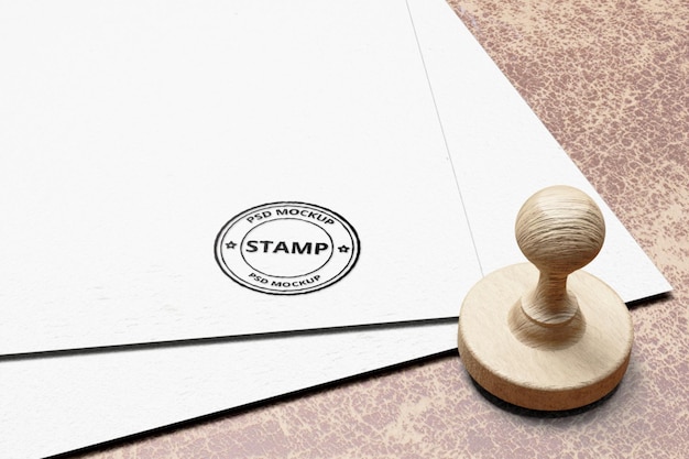 PSD rubberen stempel logo mockup