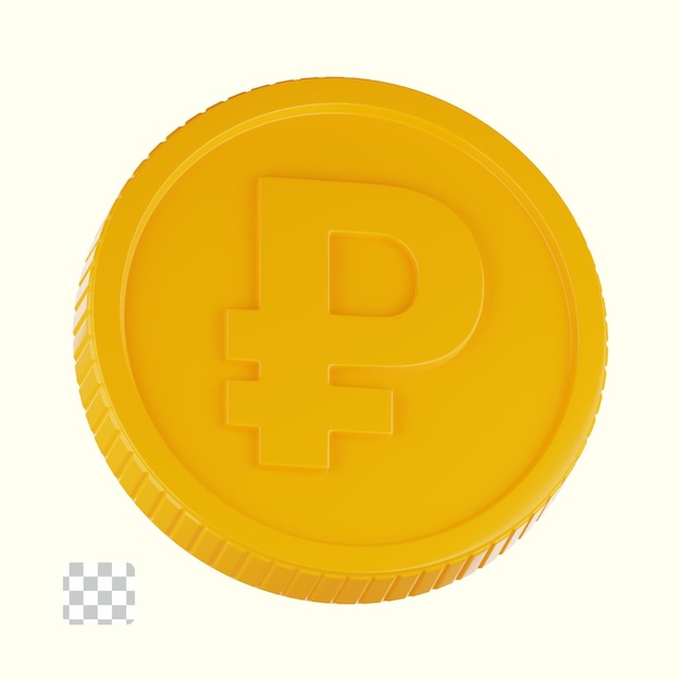 Ruble coin 3d illustration