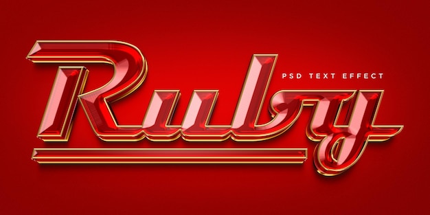 PSD ruby 3d 스타일 텍스트 효과