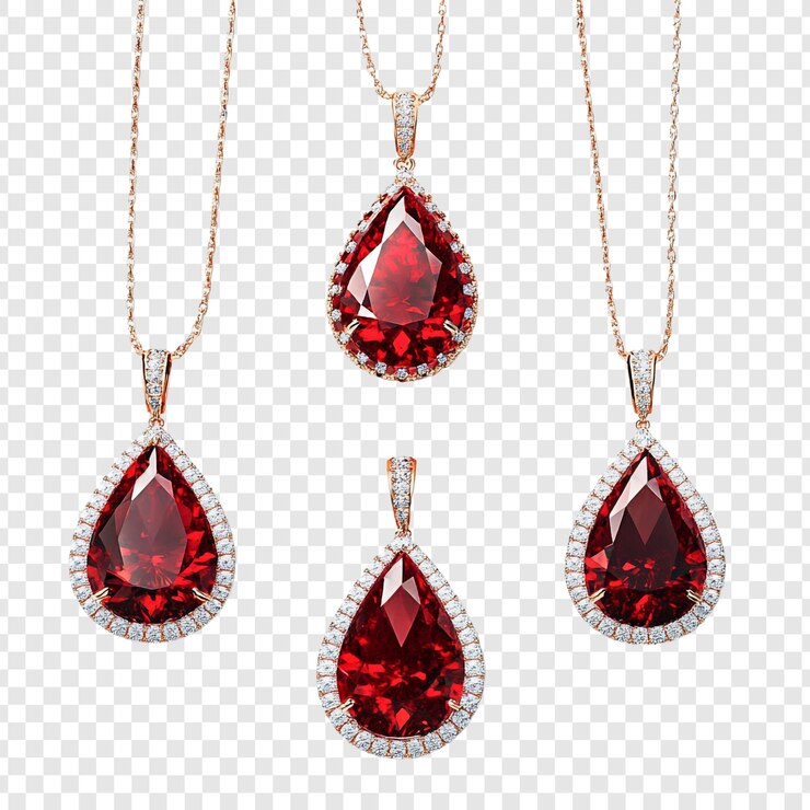 PSD ruby pendant necklace
