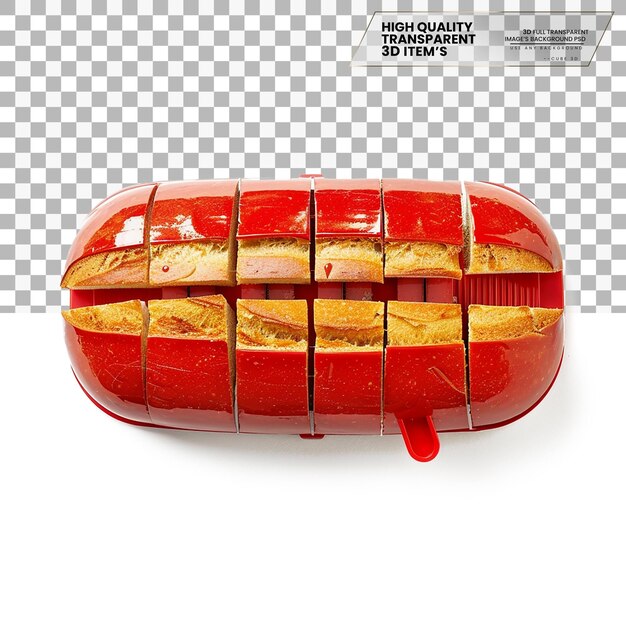 ruby red bread slicer a bread slicer for evenly slicing on transparent background