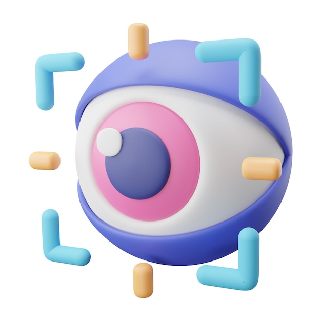 PSD ruch oczu 3d ikona dla wirtualnej rzeczywistości