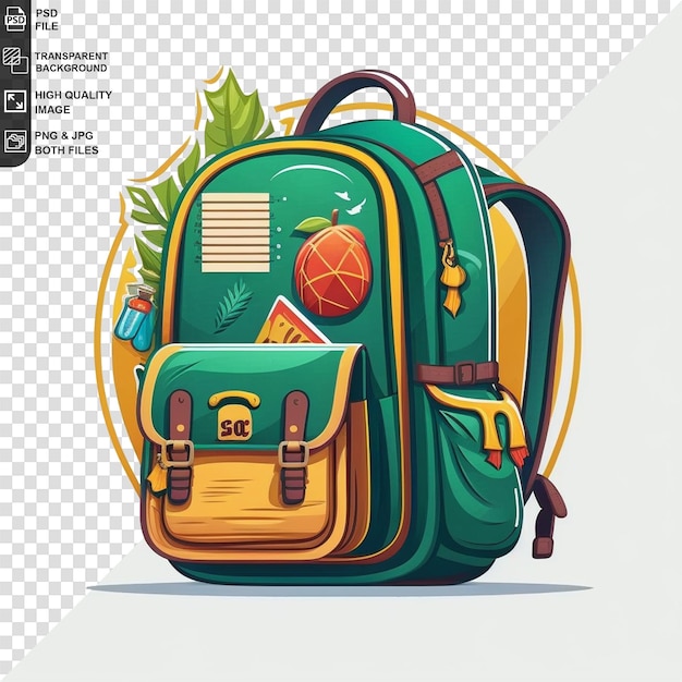 PSD rucksack sticker in png