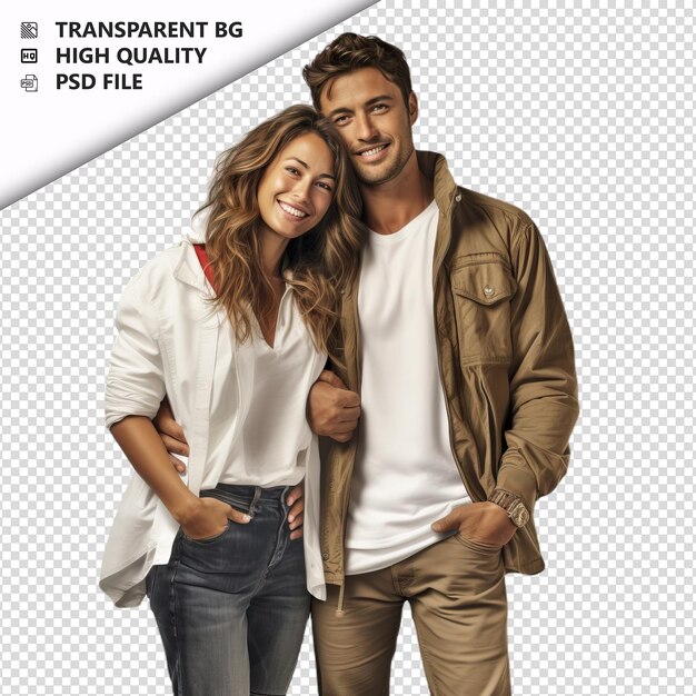 PSD rude latin couple ultra realistic style white background