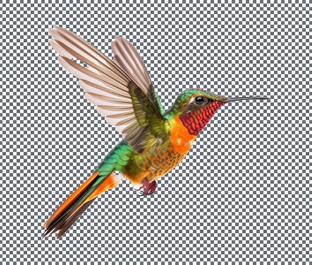 PSD rufoustailed hummingbird isolated on transparent background