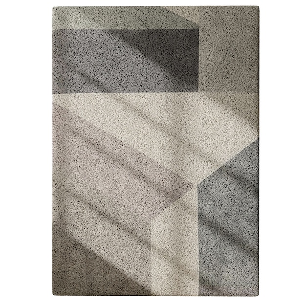 a rug with a black and white design