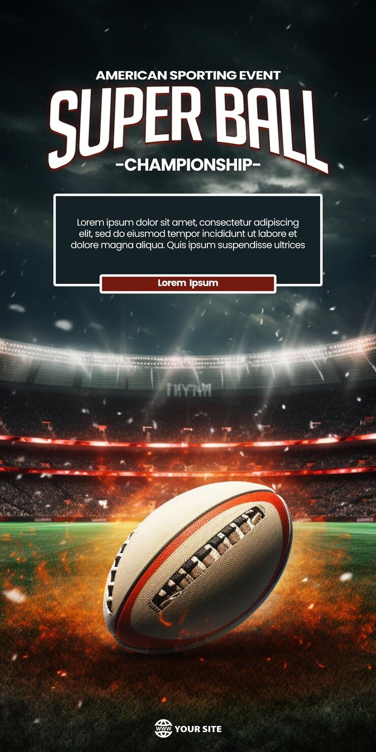 PSD rugbybal in het stadion met lichten super bowl kunstmatige intelligentie