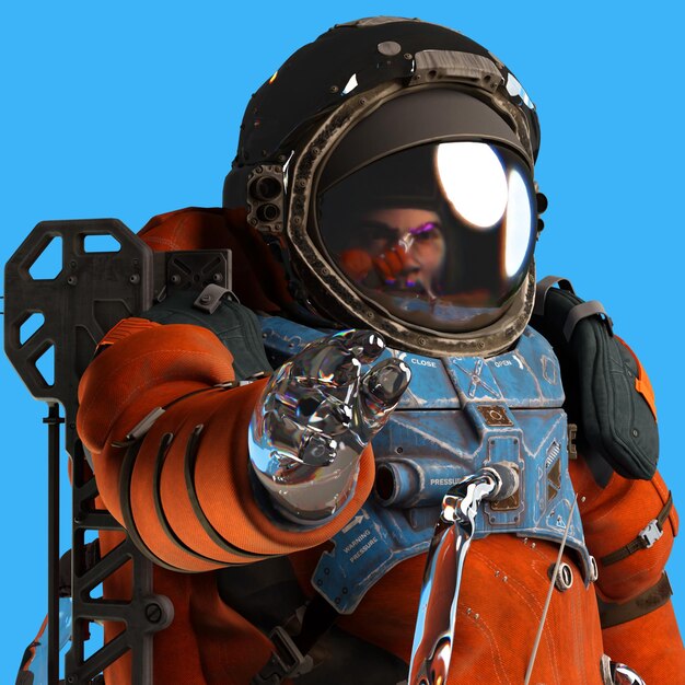 PSD ruimtepakken 3d rendering astronaut