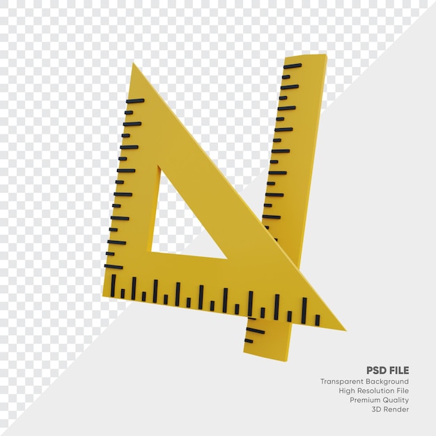 Ruler set 3d illustration