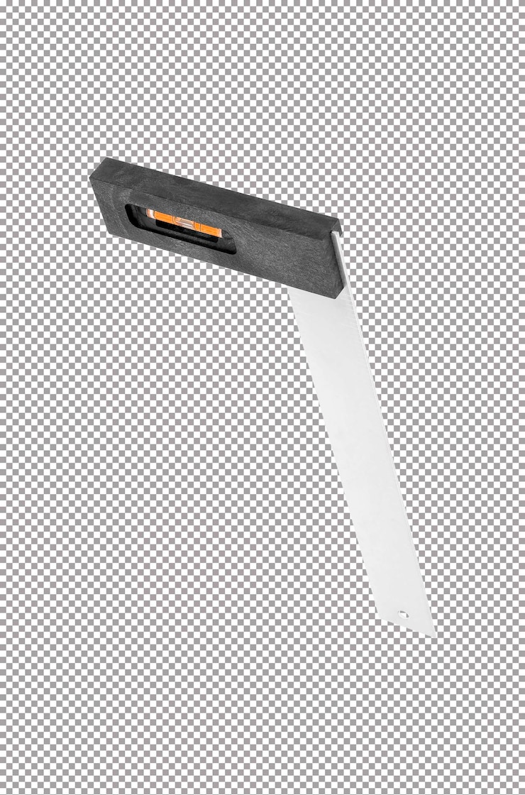 PSD ruler set square isolated on white