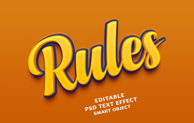 rules 3d text effect design