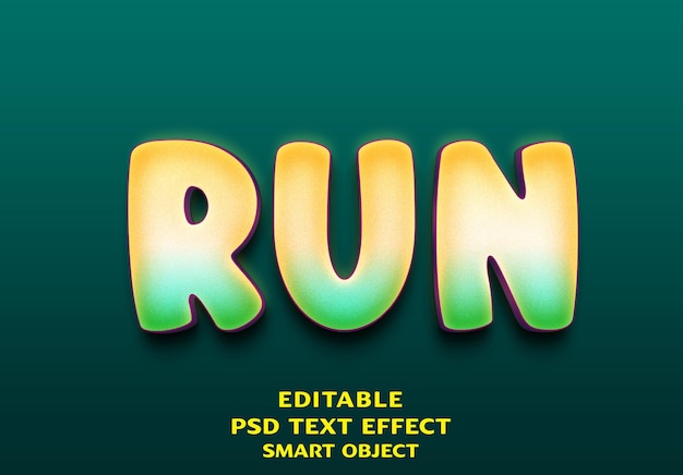 PSD run 3d tekst effect ontwerp