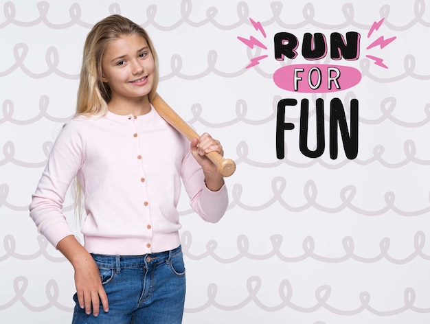 run for fun cute young girl