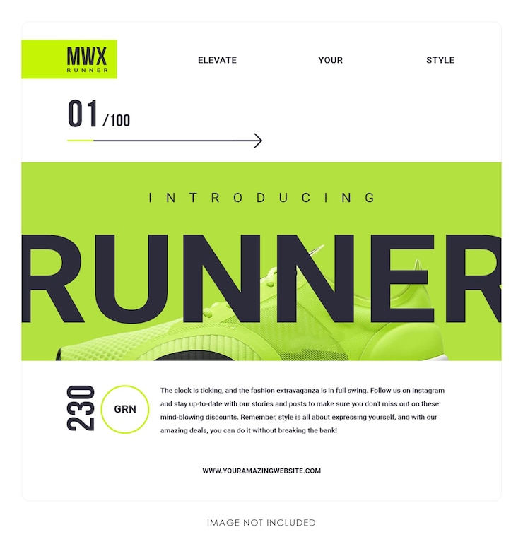 PSD runner sneaker sale social media post banner template