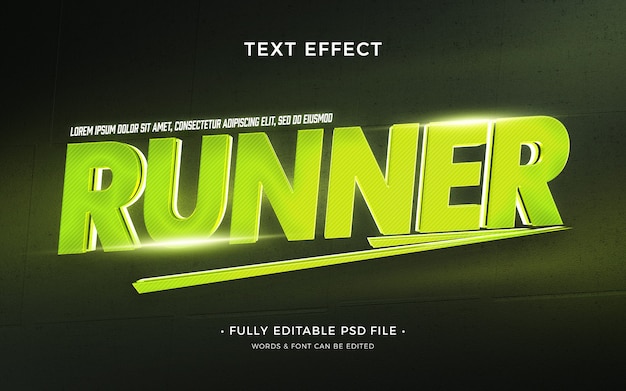 PSD runner-teksteffect