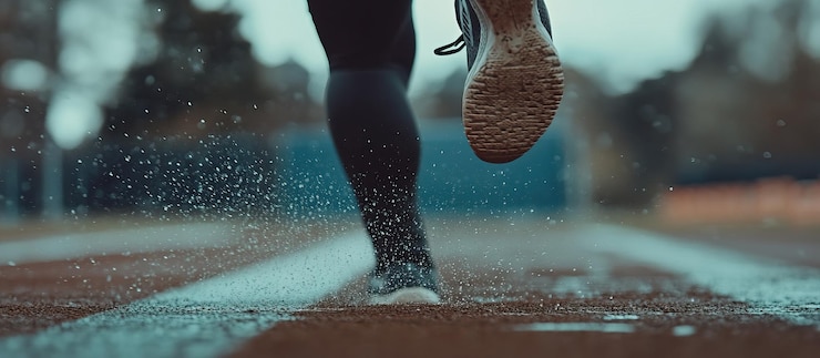 PSD runner on a wet track