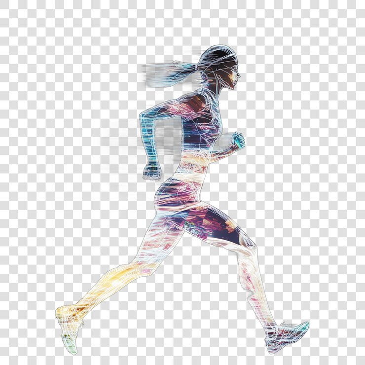 PSD runner woman isolated on a transparent background