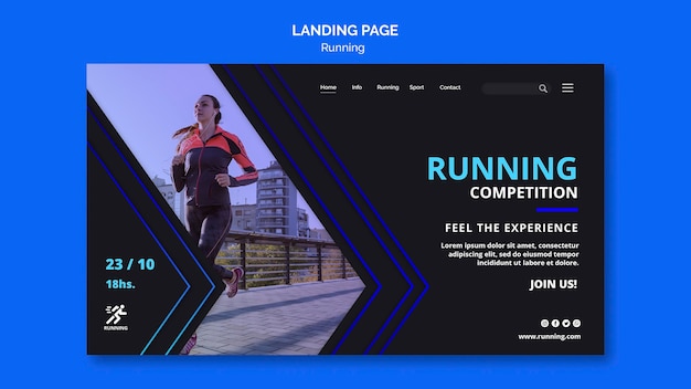 Running competition landing page template