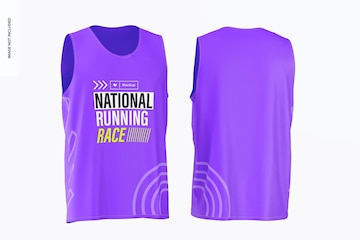 Premium PSD | Running sleeveless mockup, front and back