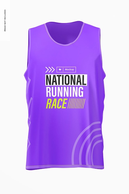 running sleeveless mockup, front view