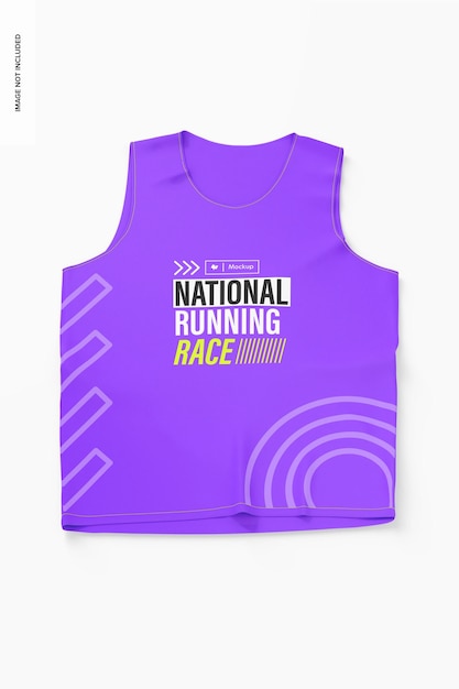 Running sleeveless mockup, top view 02