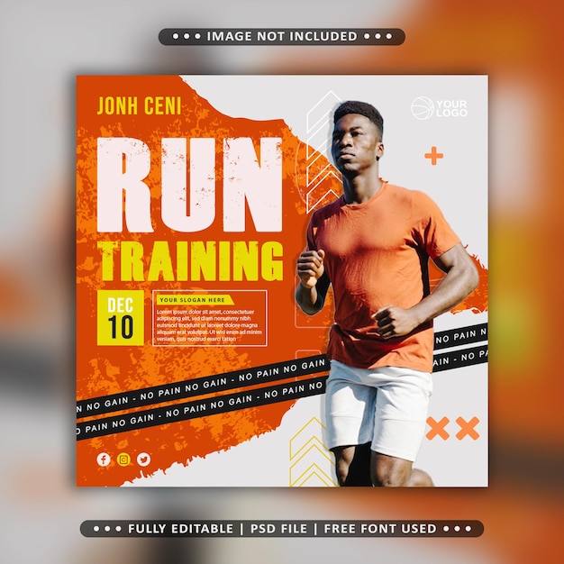 Running training flyer social media post banner template