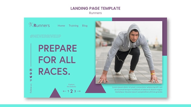 PSD running training template landing page