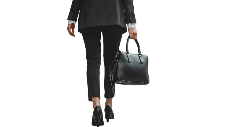 Runway Fashion Show with Leather Handbags on Transparent Background