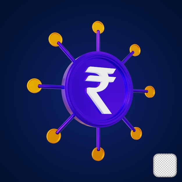 Rupee Crowdfunding Business and Finance 3d illustration