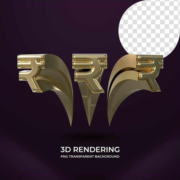 PSD rupee currency symbol 3d rendering