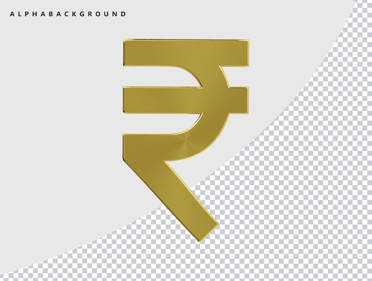 PSD rupee icon 3d render illustration