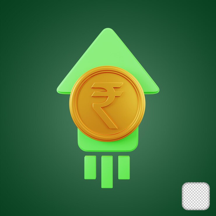 PSD rupee profit illustration 3d illustration