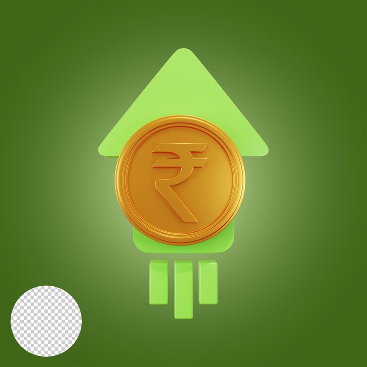 PSD rupee profit illustration 3d rendering