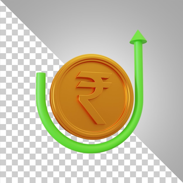 Rupee up rate 3d rendering