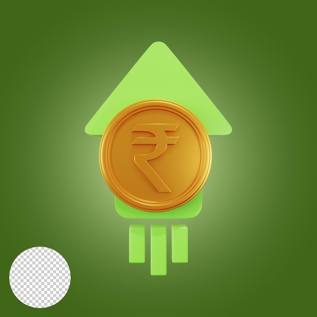 Rupee winst illustratie 3d-rendering