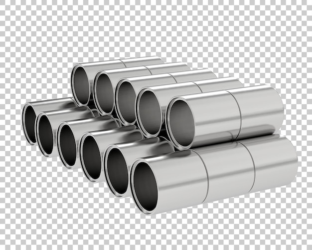Rury budowlane na przezroczystym tle ilustracja renderowania 3d